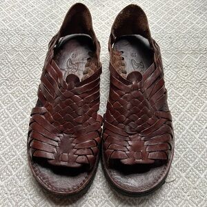 Brand X Brown Leather Huarache Sandals